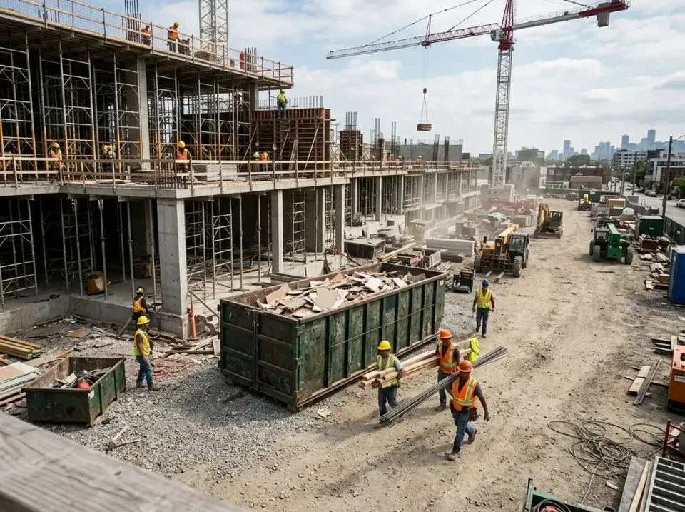 commercial-construction-site-w-002 — frequently asked questions, Low Cost Construction Dumpster Rental in Inver Grove Height…